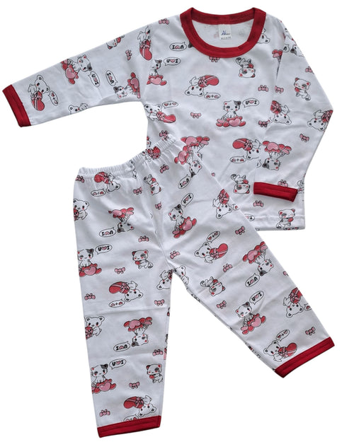 Pijama fetite , ursulet cu inimiara