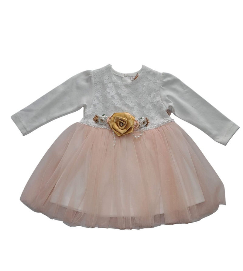 Rochie eleganta , floricele somon